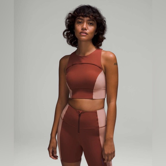 Lululemon Hike to Swim Bra & Biker Short 2-Piece Set Ancient Copper & Pink Clay - Picture 3 of 16